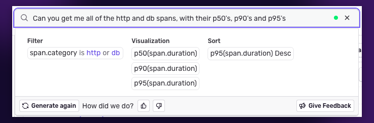 Query Assistant displaying generated query.